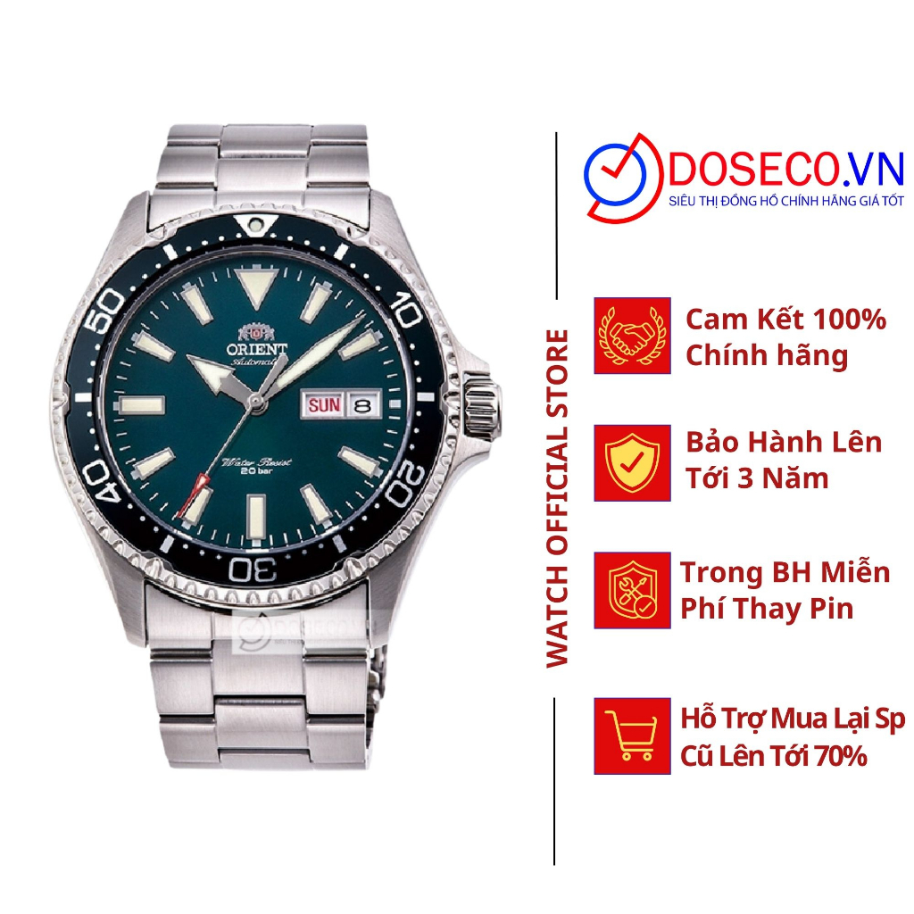 Đồng Hồ Nam Cơ Automatic Chính Hãng Orient Mako 3 Automatic RA-AA0004E19B Dây Kim Loại Cao Cấp Kim Dạ Quang Kiểu DánLoại