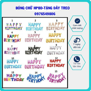 Chữ happy birthday bằng bóng 13 chữ cái