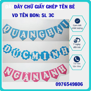 Dây ghép chữ giấy trang trí sinh nhật( vd tên Bon: chọn số lượng 3)