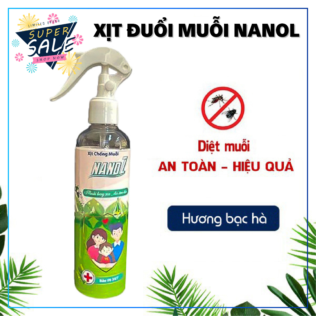 Xịt chống muỗi Nanol xua đuổi côn trùng, an toàn cho trẻ nhỏ