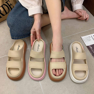 Dép quang ngang nữ, dép 2 quai Fashion đế cao su non đúc nguyên khối độn 3cm 3TDEP