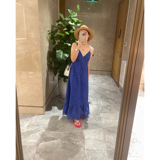 Váy maxi thêu lỗ 2 lớp Hm