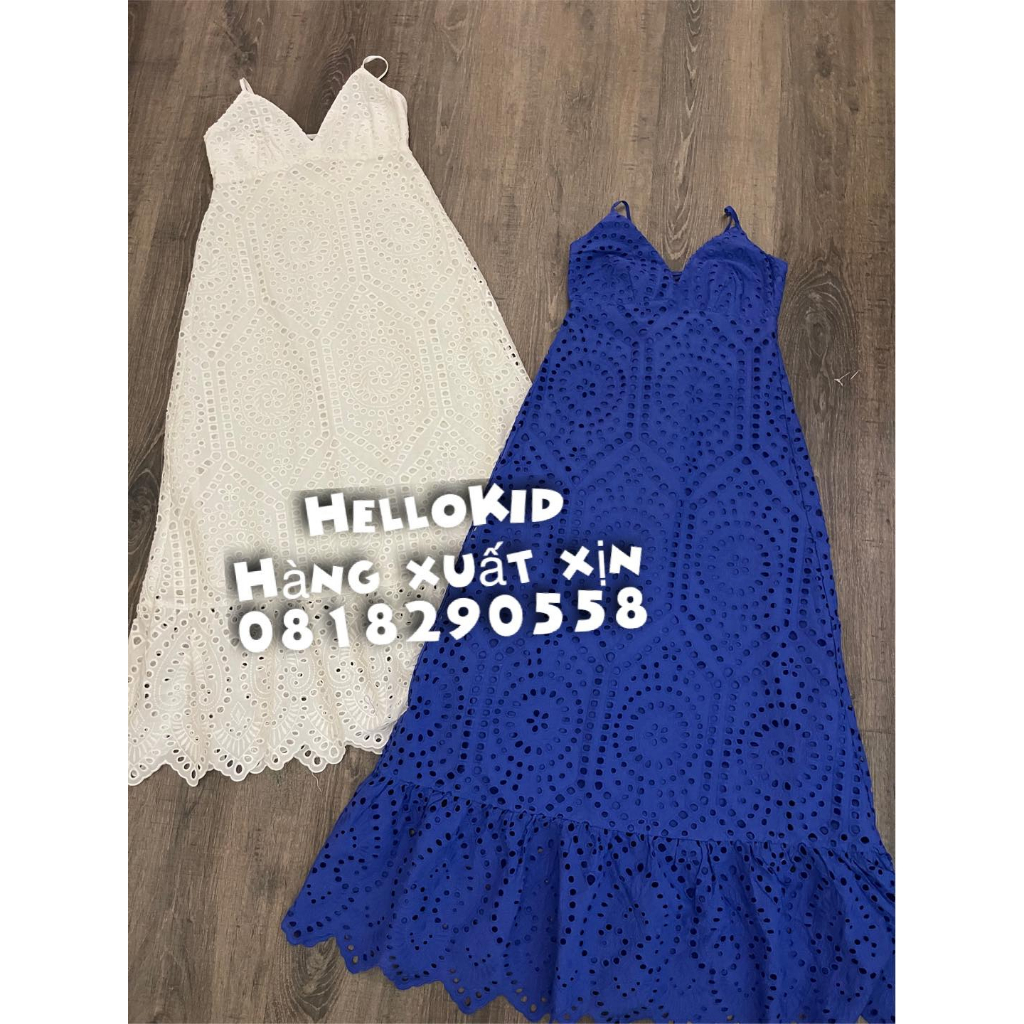 Váy maxi thêu lỗ 2 lớp Hm