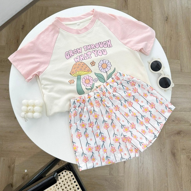 Set thun hè bé trai bé gái 100% cotton Hàn Quốc