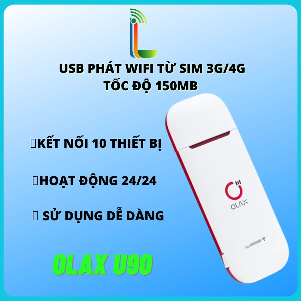 Usb Phát Wifi 4G Olax U90 có anten - Tốc Độ 150Mb, Cho phép kết nối 10 Thiết Bị Kết Nối Cùng Lúc