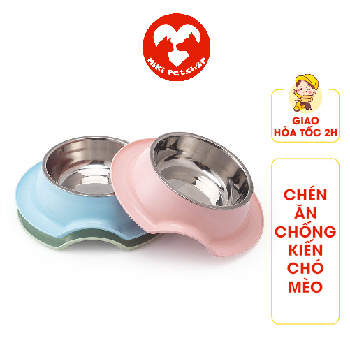 Chén Ăn Chống Kiến Cho Chó Mèo Kèm Chén Inox - Miki Petshop