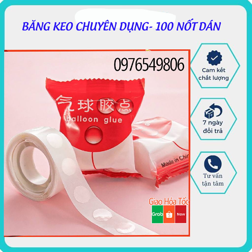 Băng keo, băng dính chuyên dụng dán bóng bay bóng nhôm dán rèm kim tuyến