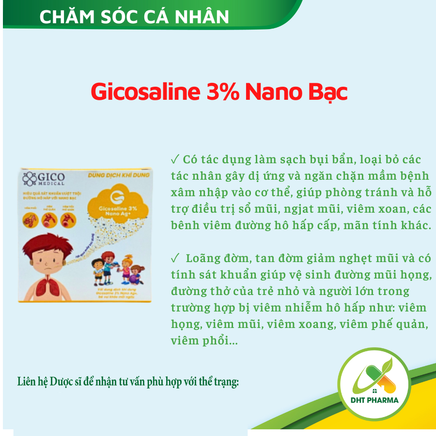 Muối ưu trương Gicosaline 3% và Gicosaline 3% Nano Bạc