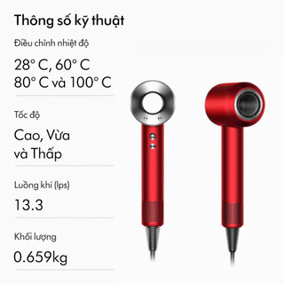 [Mã ELDYSON2A giảm 7% đơn 11TR] Máy sấy tóc Dyson Supersonic ™ HD08 (Đỏ/Xám)