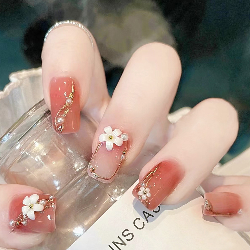 Móng tay giả đính đá, đính nơ, đính hoa, Móng tay giả dáng dài, Nail xinh, Nail box, shyn house nail