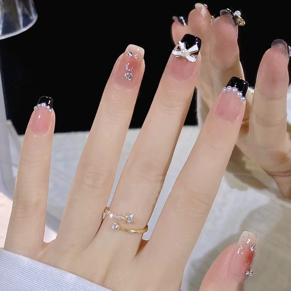 Móng tay giả đính đá, đính nơ, đính hoa, Móng tay giả dáng dài, Nail xinh, Nail box, shyn house nail