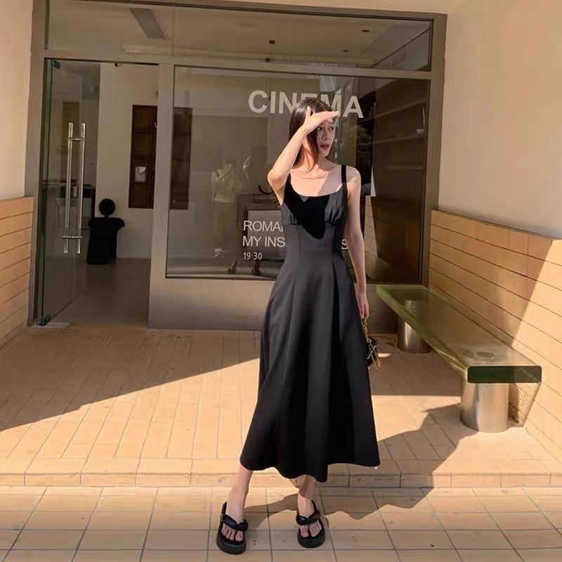 Váy Hai Dây Dáng Xòe Hack Dáng, Đầm Dáng Dài Phong Cách Hàn Quốc Siêu Xinh - Lilly Dress