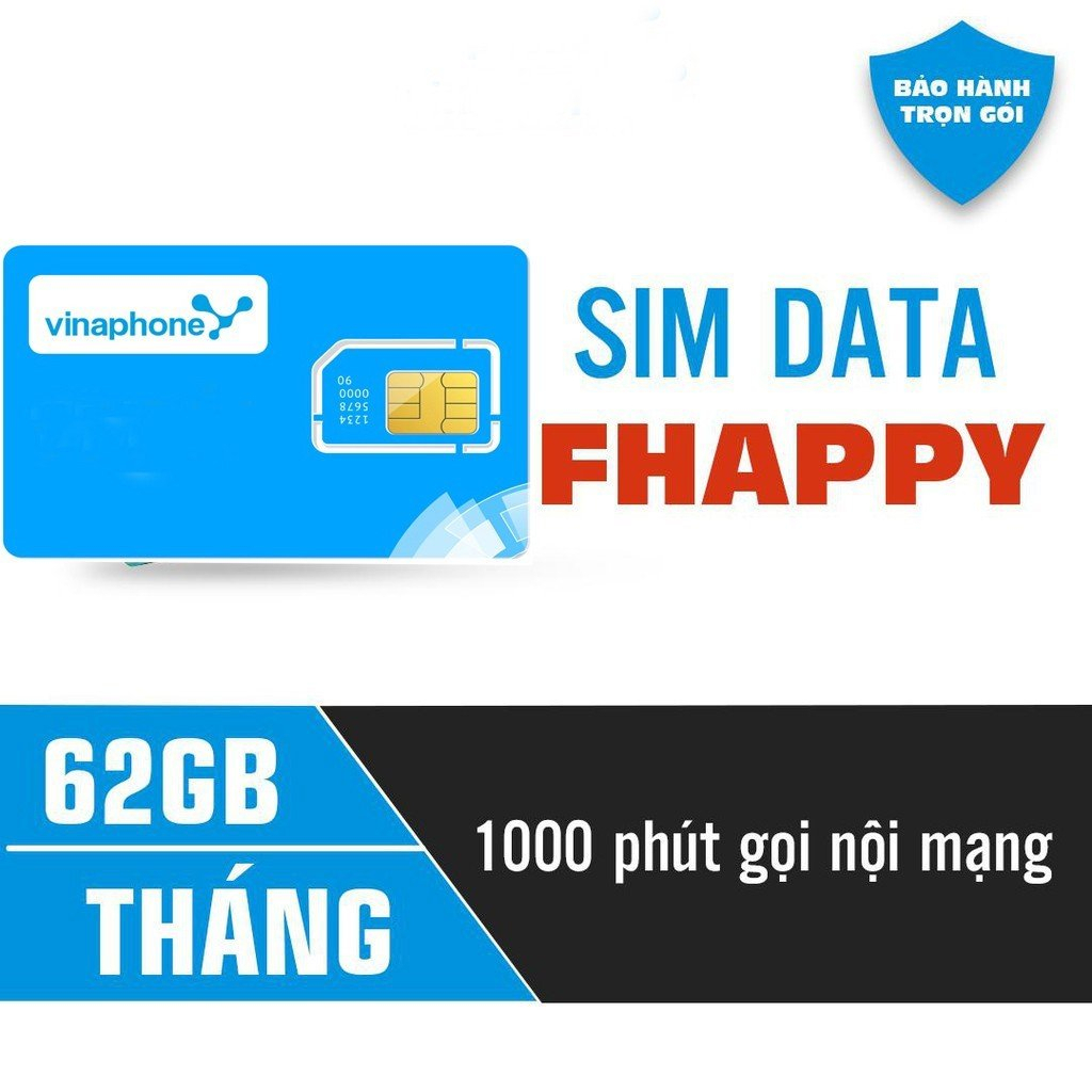 SIM 4G VINAPHONE TẶNG 2GB/NGÀY + FREE 1000 PHÚT NỘI MẠNG SIM FHAPPY TỐC ĐỘ CAO