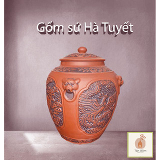 Chum sành ngâm rượu Bát Tràng họa tiết đắp nổi - Đẳng cấp nghệ thuật gốm sứ