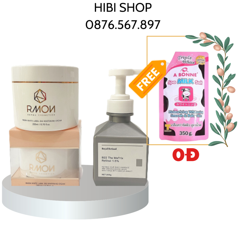 COMBO KEM BODY RMON 200ML +RETINOL B22 200G DƯỠNG DA BODY tặng kèm muối bò | BigBuy360 - bigbuy360.vn