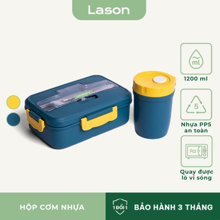 Bộ hộp cơm tiết kiệm Lason, cà men đựng cơm, kèm hộp đựng canh và thìa đũa HC00120