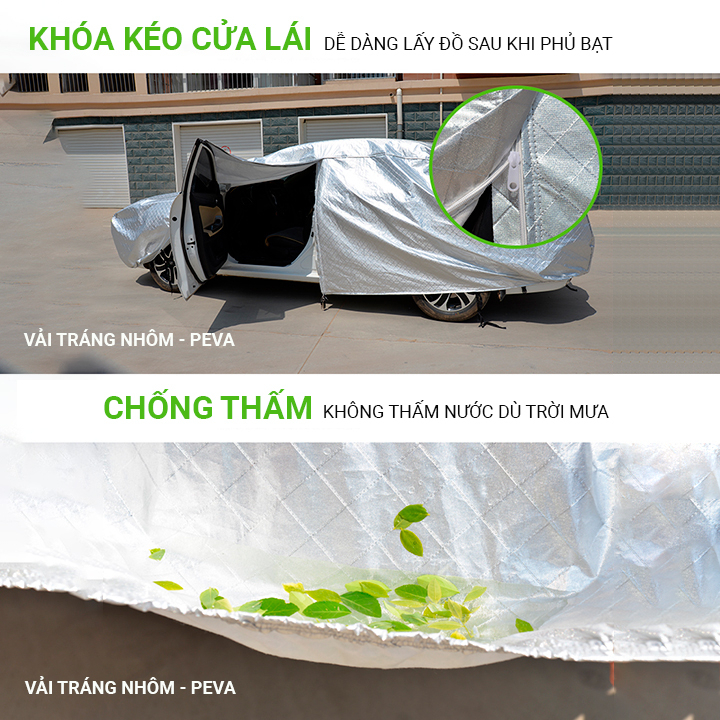 Bạt phủ xe ô tô 5 chỗ Honda City loại vải dày 3 lớp che nắng mưa bụi bẩn chống trầy xước