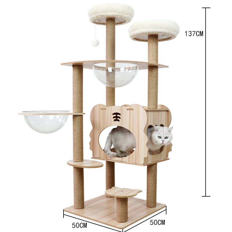 Nhà gỗ cattree nhà cây cào móng cho mèo