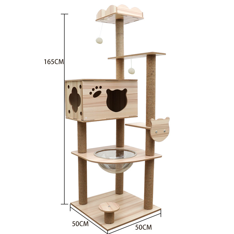 Nhà gỗ cattree nhà cây cào móng cho mèo