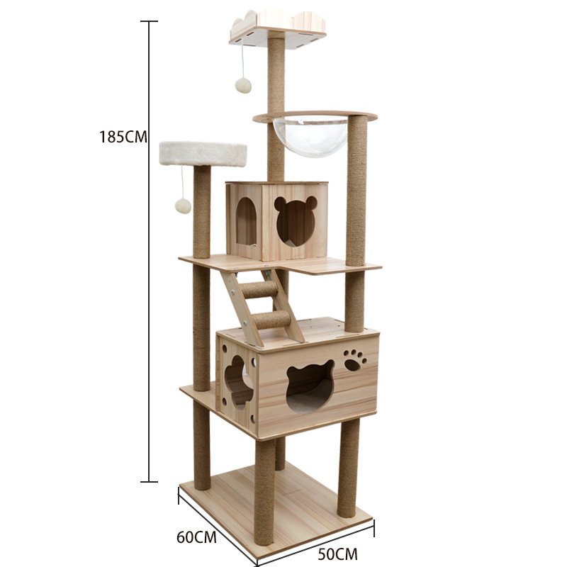 Nhà gỗ cattree nhà cây cào móng cho mèo