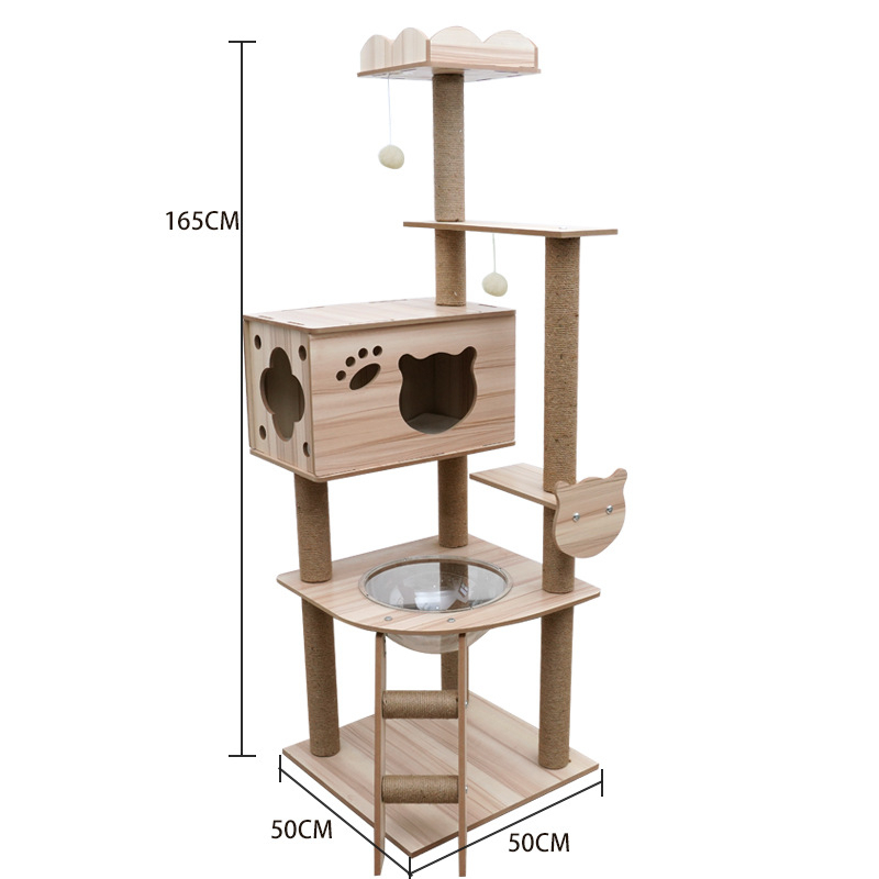 Nhà gỗ cattree nhà cây cào móng cho mèo