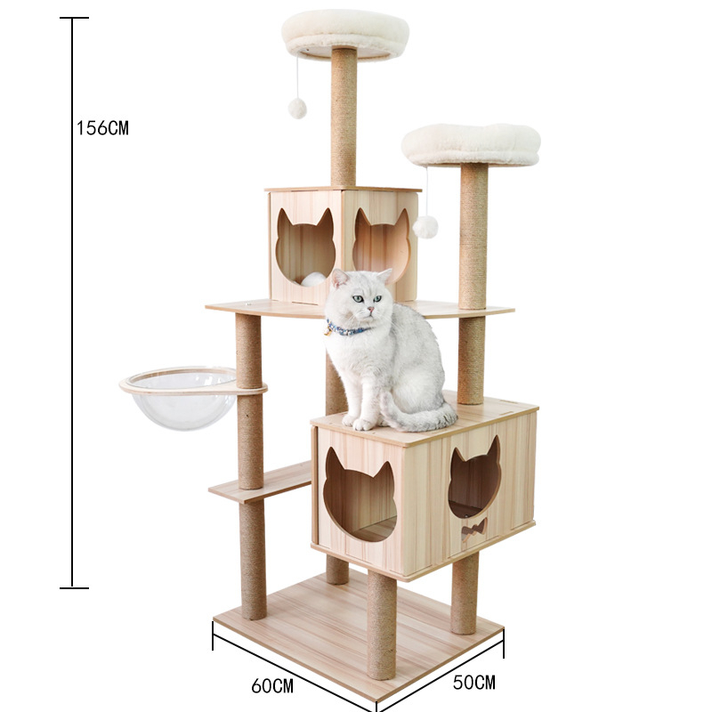 Nhà gỗ cattree nhà cây cào móng cho mèo