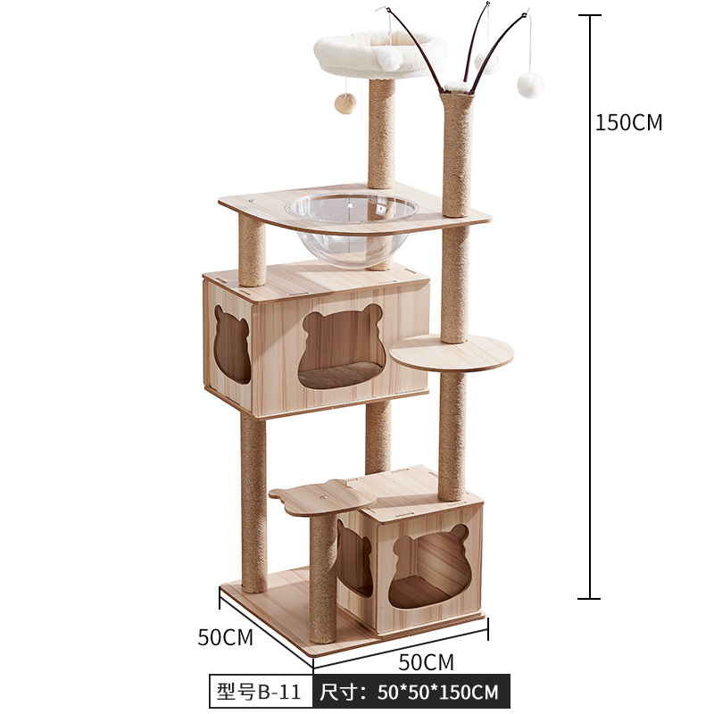 Nhà gỗ cattree nhà cây cào móng cho mèo