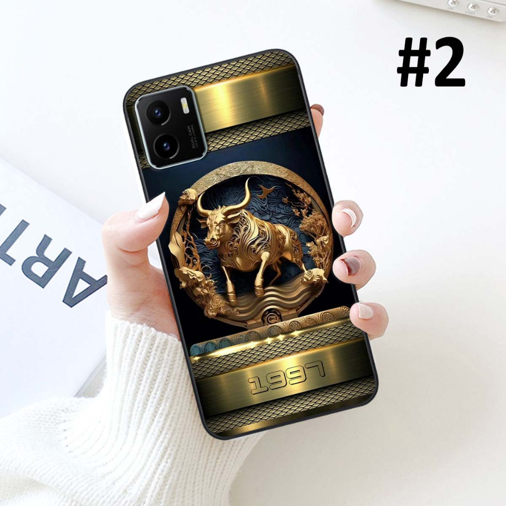 Ốp lưng VIVO Y15s ốp lưng viền vuông mặt nhựa in hình 12 con giáp tài lộc theo yêu cầu