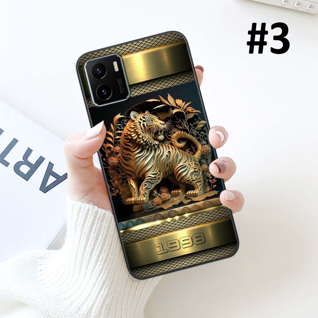 Ốp lưng VIVO Y15s ốp lưng viền vuông mặt nhựa in hình 12 con giáp tài lộc theo yêu cầu