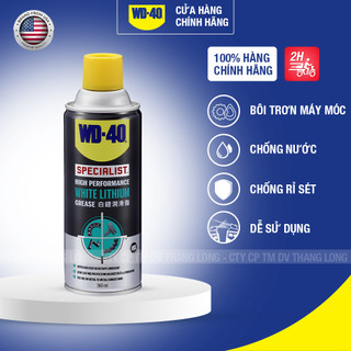 Chai Xịt Dầu Bôi Trơn WD40 White Lithium Tác Dụng Cao Chống Rỉ Sét Máy Móc Hạng Nặng Chính Hãng