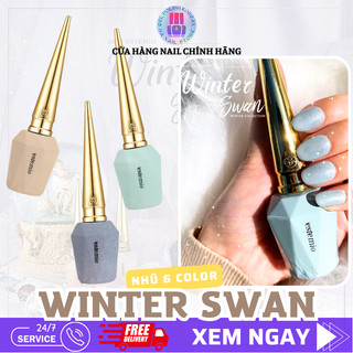 Sơn gel nhũ cao cấp Estemio Hàn Quốc - Chọn màu Set Winter Swan Collection với 6 tông màu nhũ lấp lánh Sang trọng