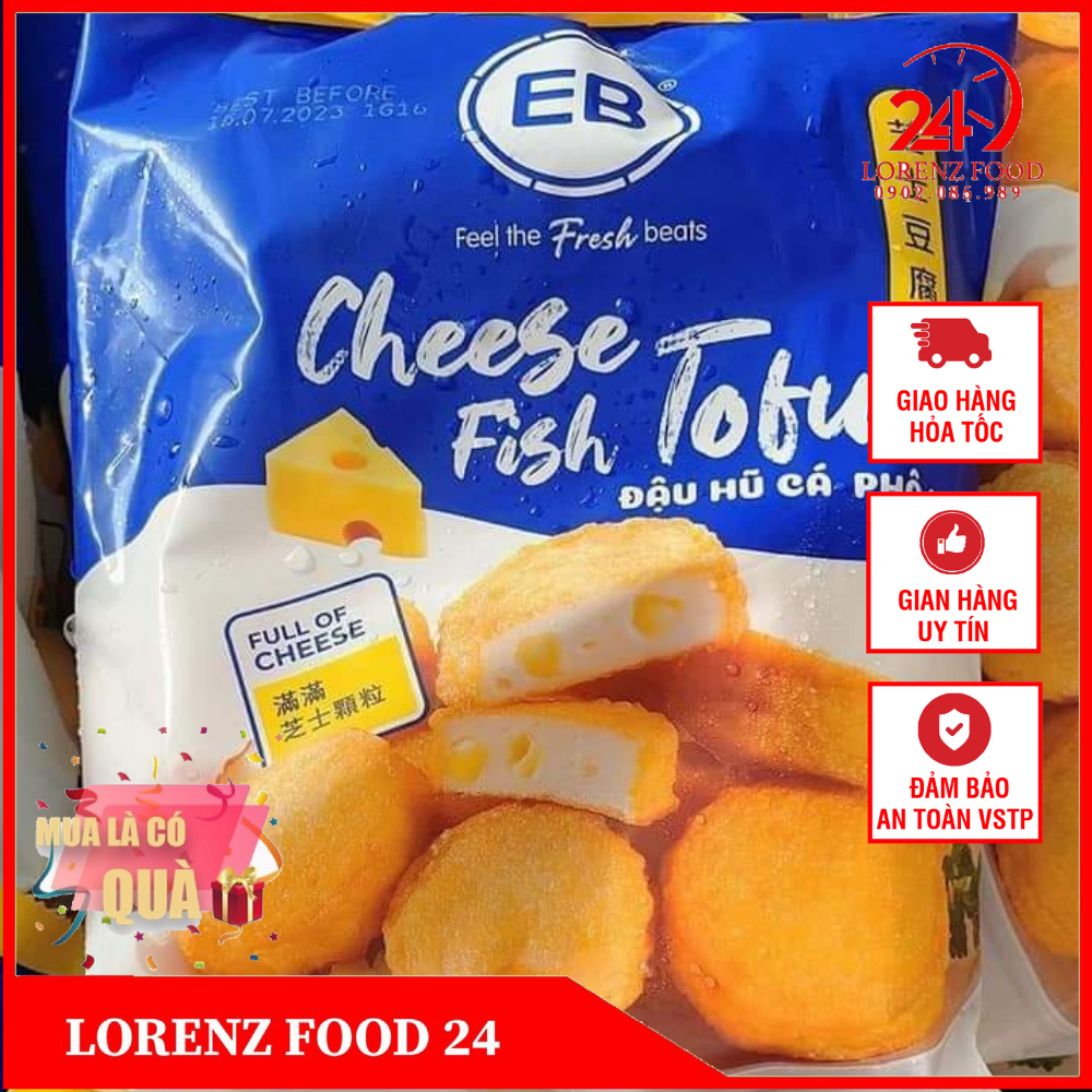 Đậu Hũ Cá Phô Mai EB - Viên Thả Lẩu, Chiên Nhập Khẩu Từ Malaysia Túi 500g - Đậu Hủ Phô Mai Tươi Viên Thả Lẩu Malaysia