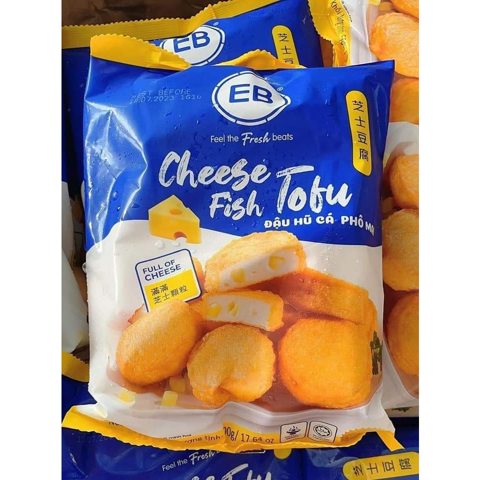 Đậu Hũ Cá Phô Mai EB - Viên Thả Lẩu, Chiên Nhập Khẩu Từ Malaysia Túi 500g - Đậu Hủ Phô Mai Tươi Viên Thả Lẩu Malaysia