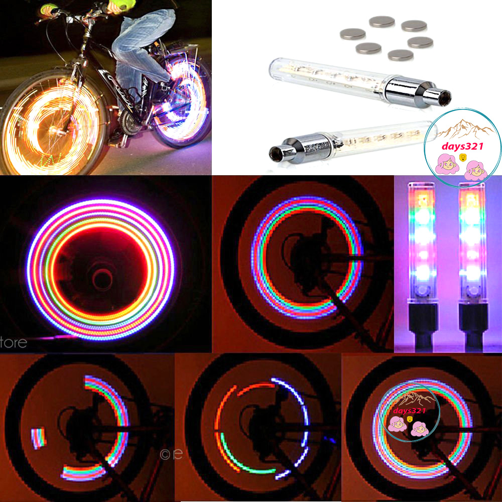 Đèn Van xe 5 bóng Led nháy 7 màu ,phát sáng khi chạy lắp được mọi loại xe Đèn Led 5 Bóng Gắn Van Bánh Xe Đạp / Xe Máy /