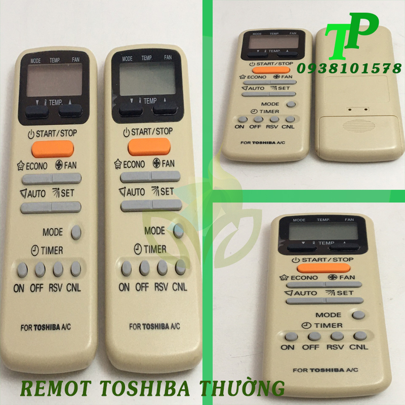 Remote Máy Lạnh, Điều Khiển Máy Lạnh Toshiba Thường (Tặng Kèm Pin)