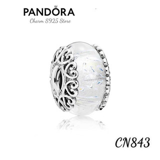 CHARM PAN ALE THUỶ TINH GLASS ÁNH TUYẾT ỐP TIM BẠC S925 THUẦN KHIẾT HÀNG CAO CẤP
