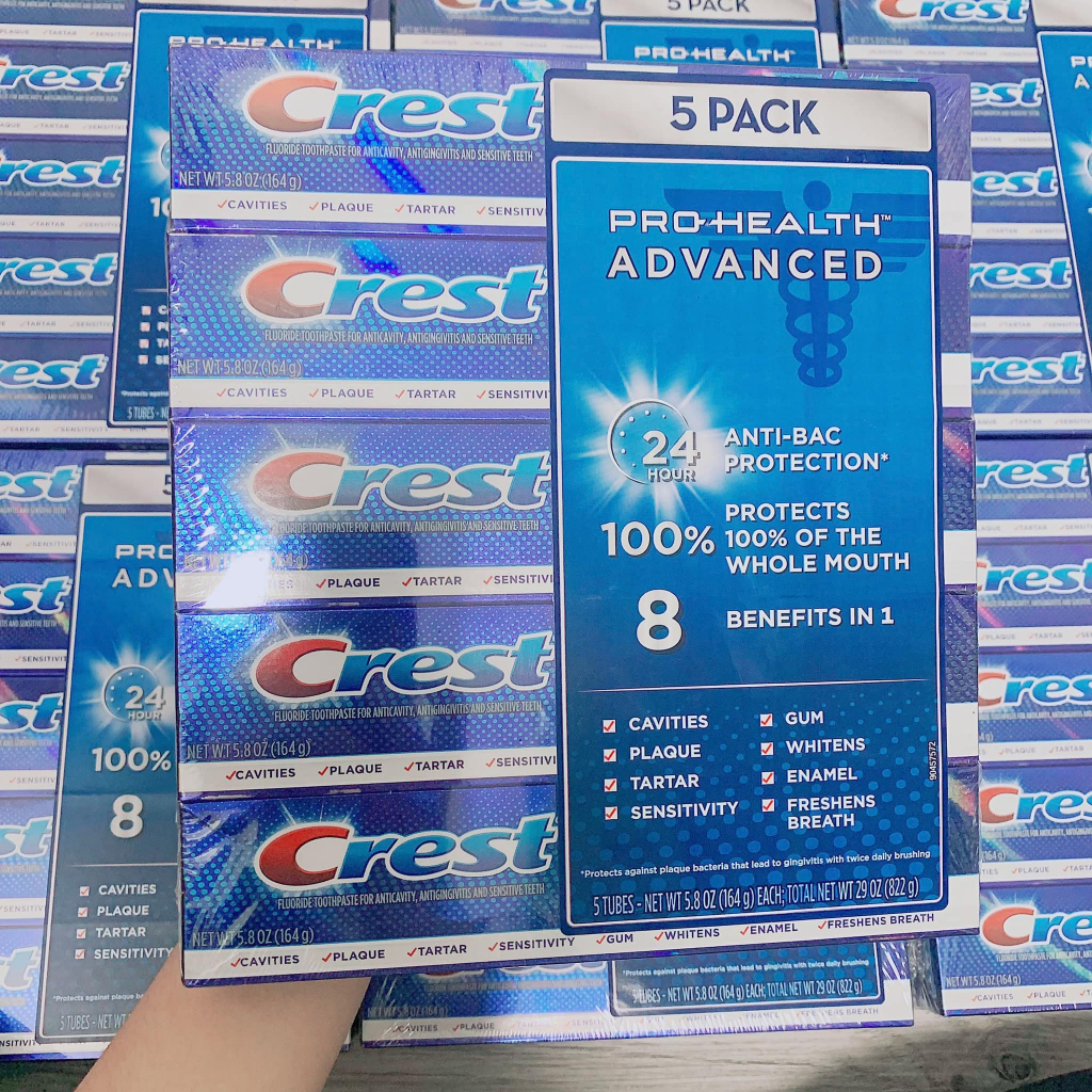 Kem Đánh Răng Crest Pro - Health Whitening Intensive Mới Limited Mỹ 164g