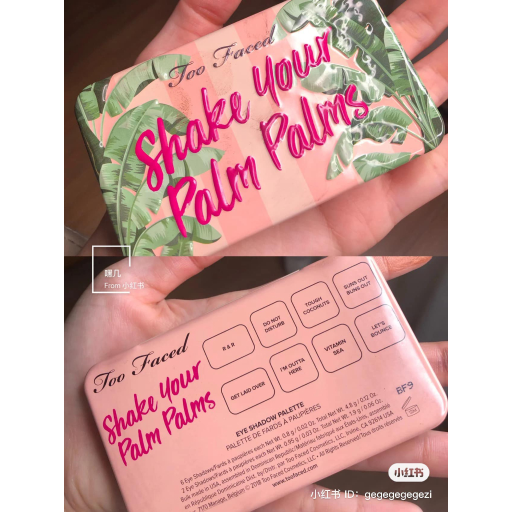 Bảng Phấn Mắt Too Faced 8 ô  Shake Your Palm Palms