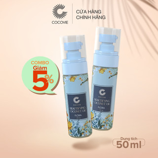Combo 2 Chai Tinh Dầu Dừa Dưỡng Da Flora Cocovie bổ sung vitamin B3 ngăn lão hoá da 50ml