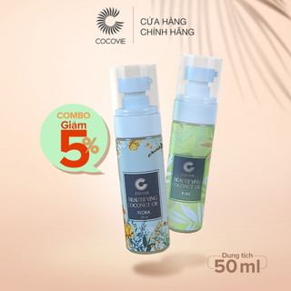 Combo Tinh Dầu Dừa Nguyên Chất & Flora Cocovie bổ sung vitamin B3 ngừa lão hóa da 50ml