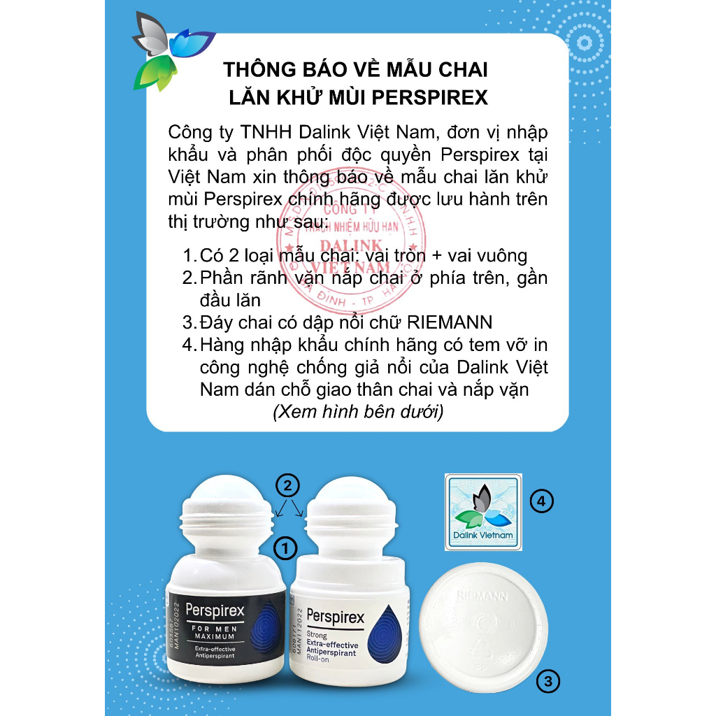 Lăn Khử Mùi Perspirex Original Cho Da Thường Và Mồ Hôi Vừa Phải 5ml / 20ml