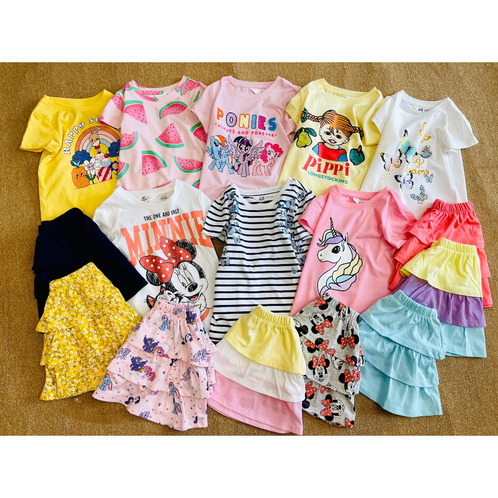 Set váy 3 tầng bé gái H.M vải hãng mẫu mới 2023