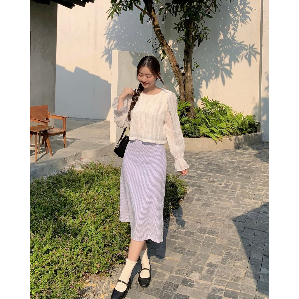 Chân váy midi trơn đơn giản THE CIU - Mine Long Skirt