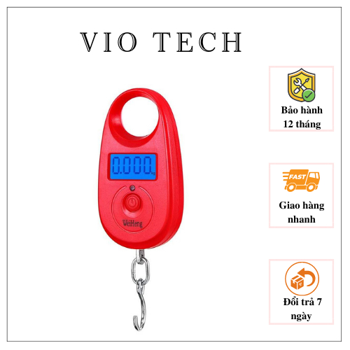 Cân móc treo điện tử xách tay, bỏ túi màn hình LCD, tải trọng 25kg, 40kg và 50kg độ chính xác cao ( TẶNG KÈM PIN )