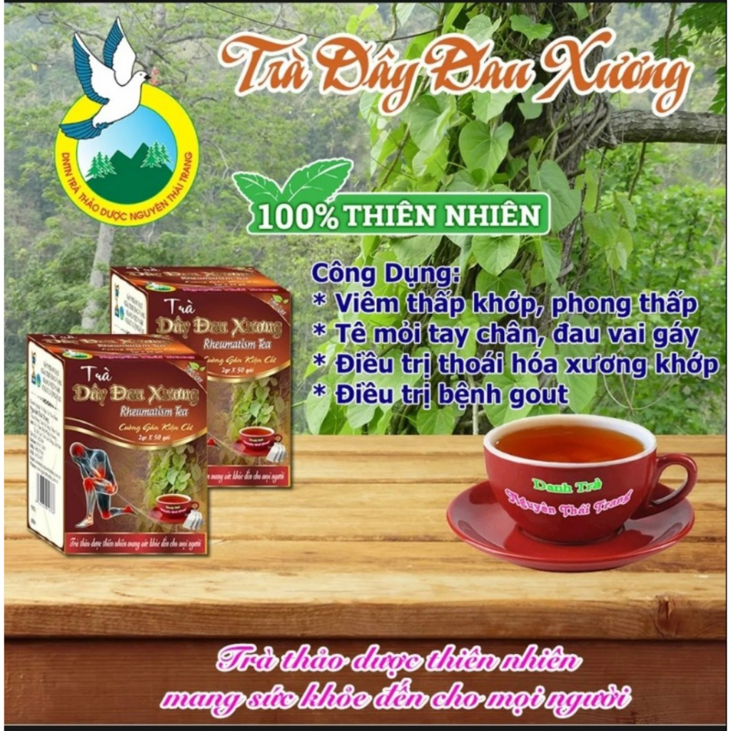 Trà Dây Đau Xương Hỗ Trợ Thấp Khớp (Hộp 50 Túi Lọc X 2g) - Nguyên Thái Trang – Thảo Dược Thiên Nhiên -Tốt Cho Sức Khỏe