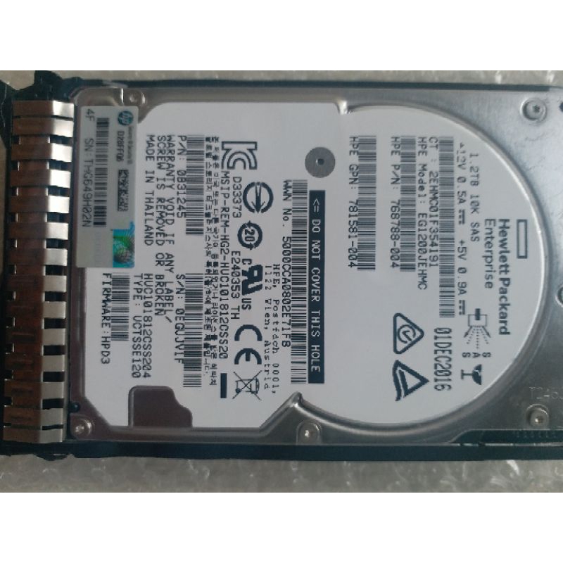 Ổ Cứng HDD HPE Enterprise 1.2TB SFF 2.5inch SAS 12Gb/S 10K RPM
