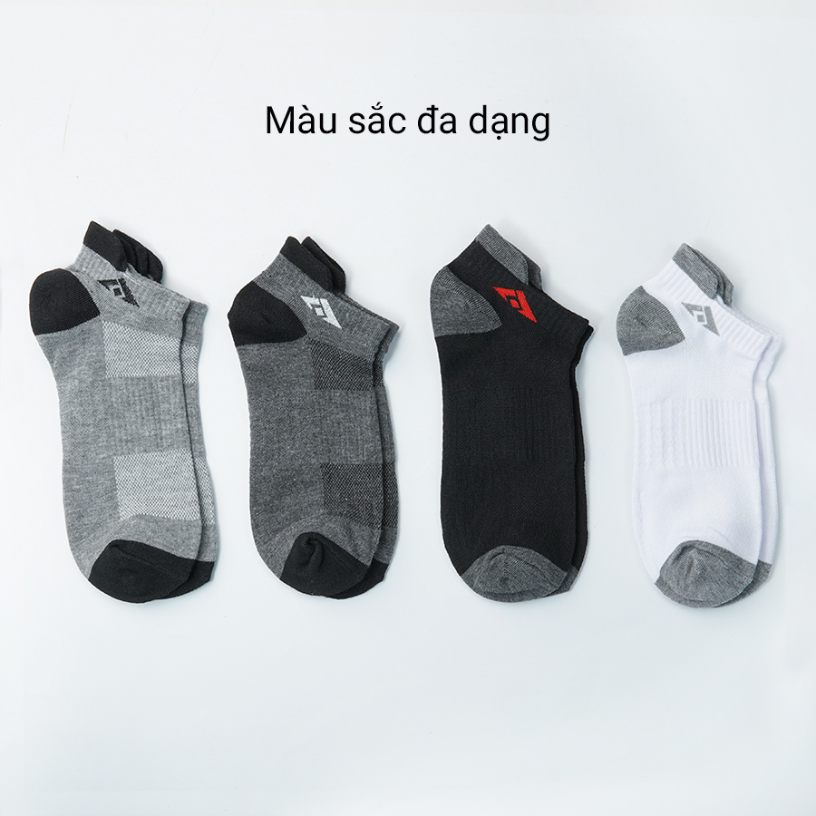 Tất vớ nam phổ thông cổ ngắn có tai V-SOCKS giá rẻ họa tiết icon chất liệu cotton dày dặn thấm hút ôm chân
