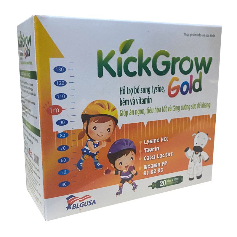 KICKGROW GOLD giúp bé ăn ngon, tiêu hoá tốt và tăng cường sức đề kháng - Hộp 20 ống