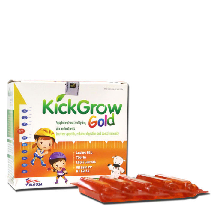 KICKGROW GOLD giúp bé ăn ngon, tiêu hoá tốt và tăng cường sức đề kháng - Hộp 20 ống