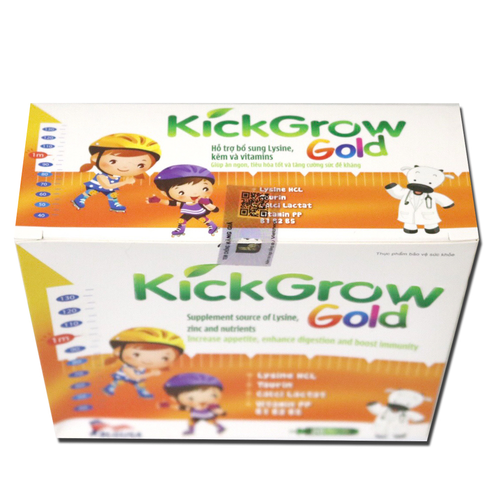 KICKGROW GOLD giúp bé ăn ngon, tiêu hoá tốt và tăng cường sức đề kháng - Hộp 20 ống